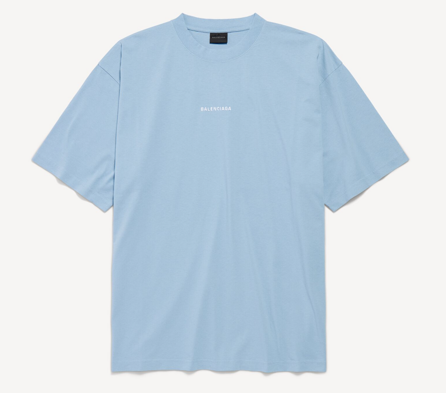 Balenciaga Back T-Shirt Light Blue/White