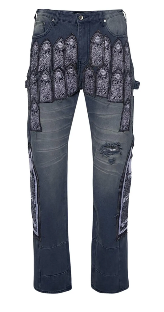 Who Decides War Patched Arch Embroidered Pant Violet