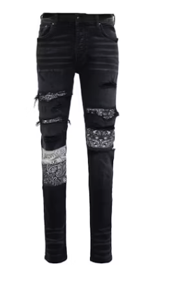 AMIRI Bandana Skinny Fit Jeans Black