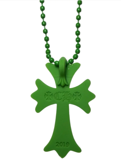 Chrome Hearts Green Silicone Cross Necklace