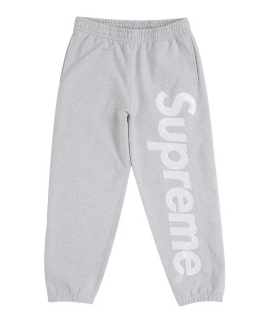 Supreme Satin Appliqué Sweatpant (FW25) Heather Grey