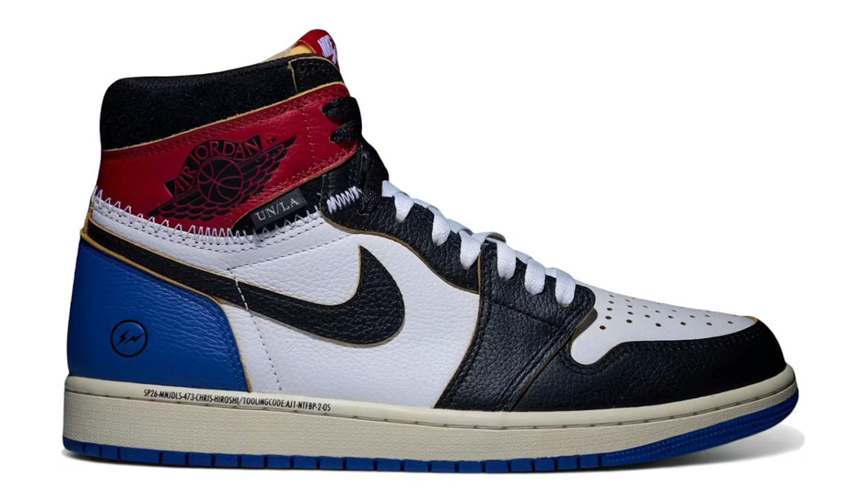 Jordan 1 Retro High OG SP Fragment x Union LA Varsity Red Sport Royal