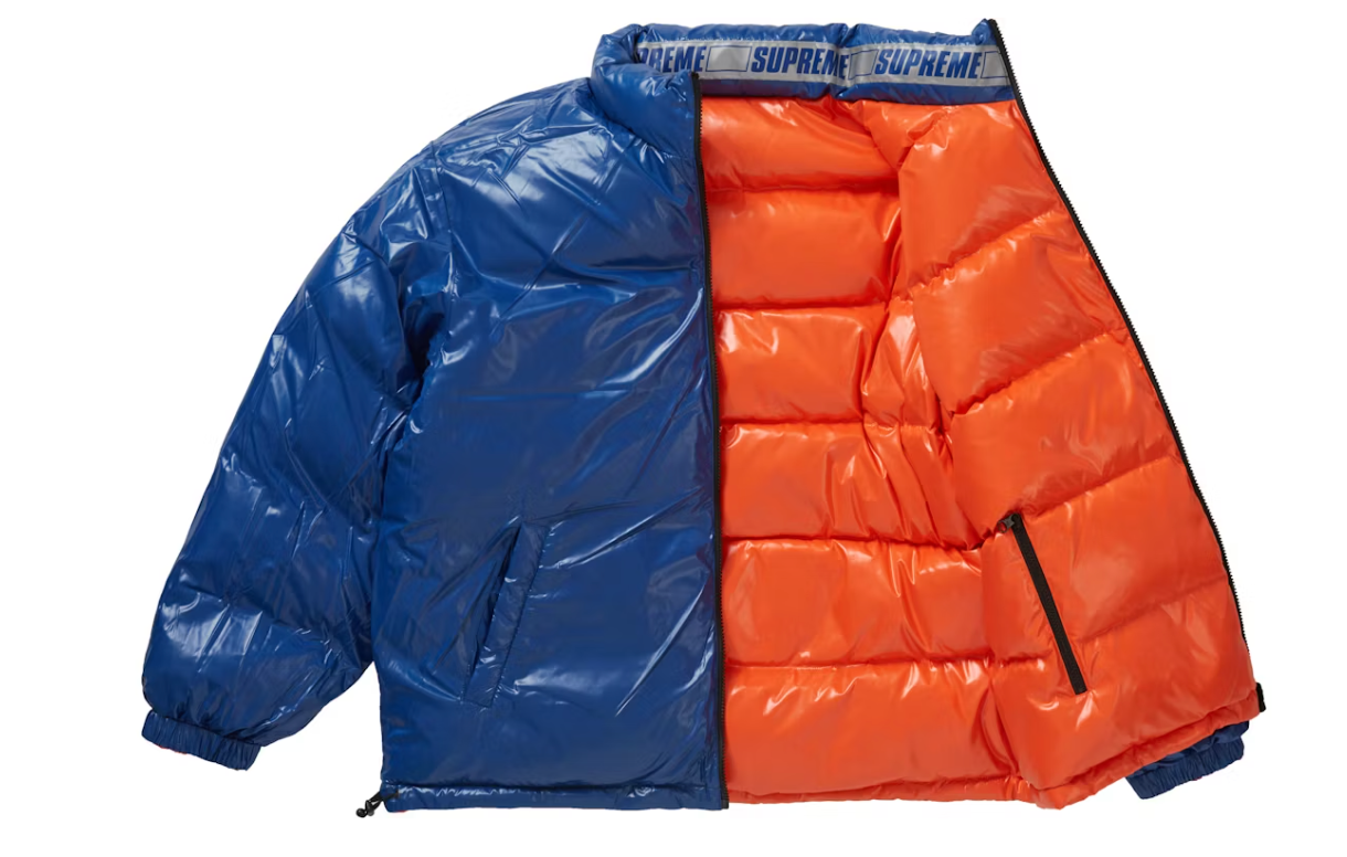 Supreme Shiny Reversible Puffy Jacket Orange