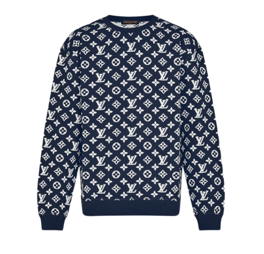 Louis Vuitton LV Monogram Jacquard Crewneck Blue/White