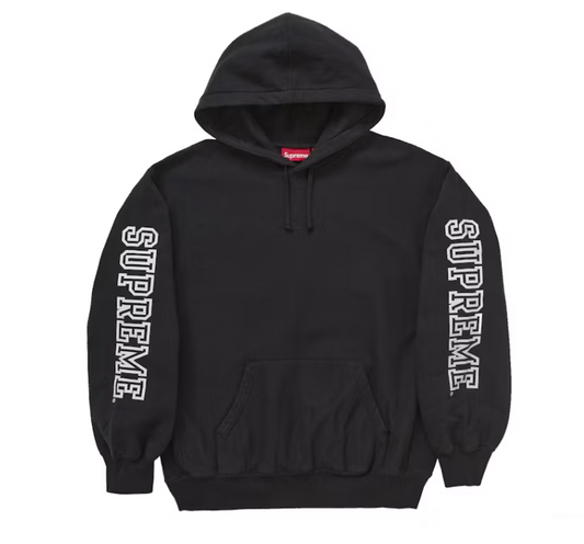 Supreme Collegiate Sleeve Hooded Sweatshirt Black