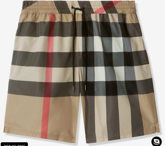 Burberry London Check Beige Swim Trunks
