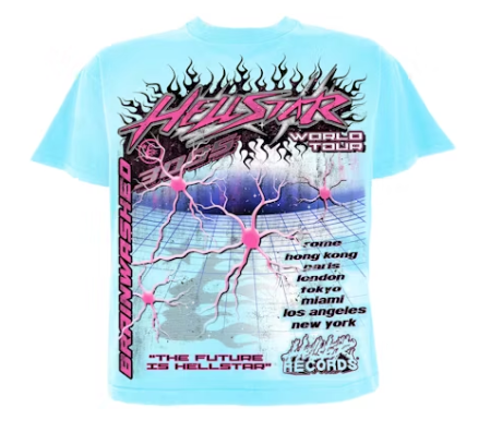 Hellstar Neuron Tour T-Shirt Light Blue