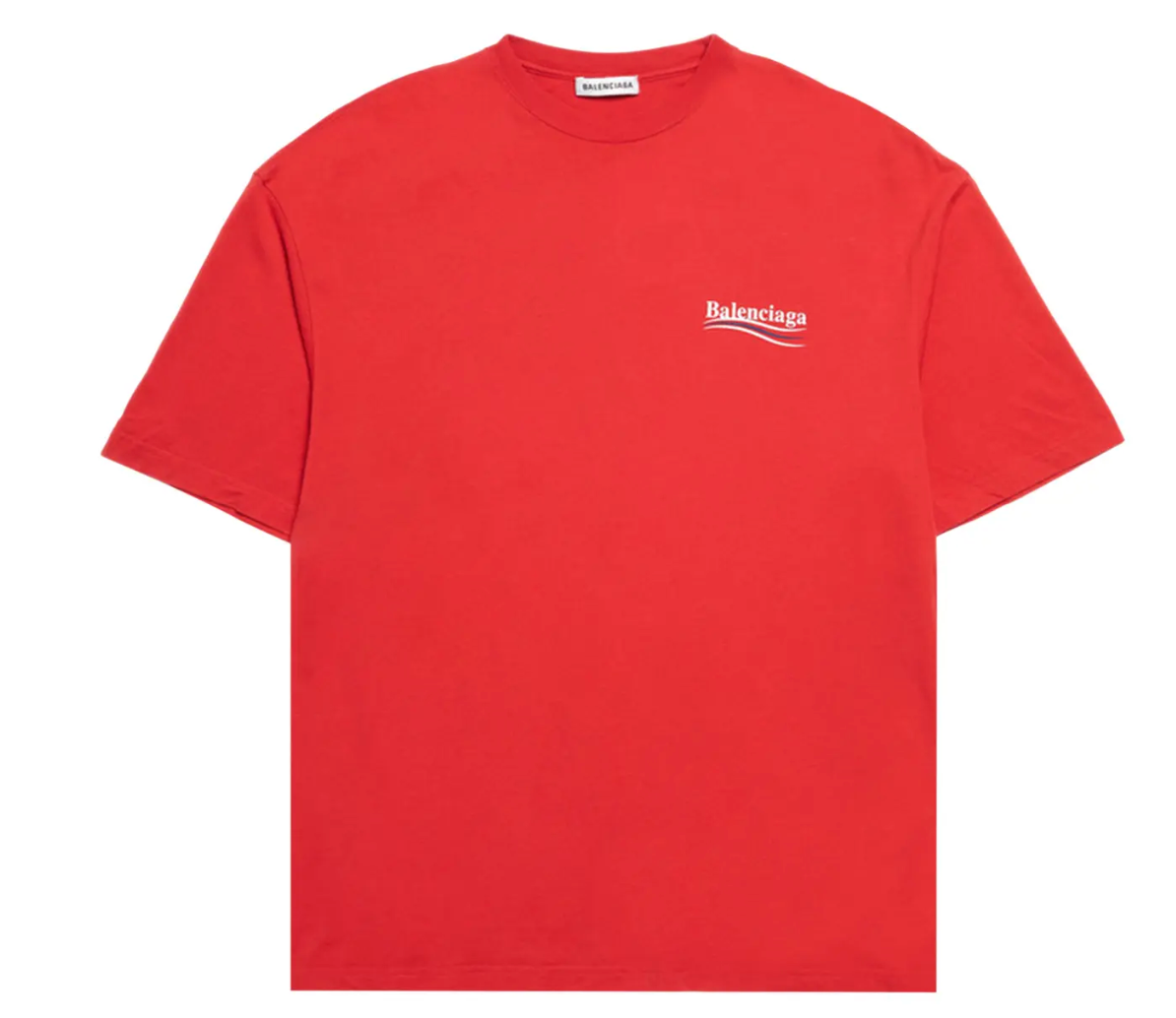 Balenciaga Political Campaign Embroidered Logo Tee Red