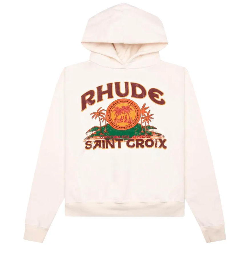 Rhude Saint Croix Hoodie Vintage White