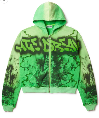 Vale Forever Green Nightmare Zip Up Hoodie