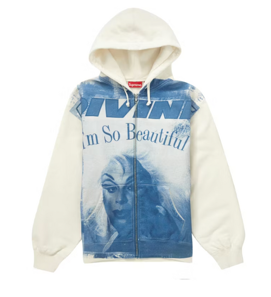 Supreme Divine Zip Up Hooded Sweatshirt White