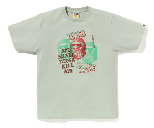 BAPE Pigment Three Ape Head Tee Green