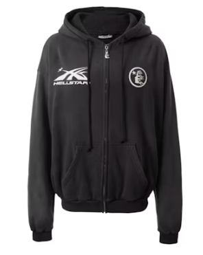 Hellstar HS Logo Zip-Up Hoodie Black