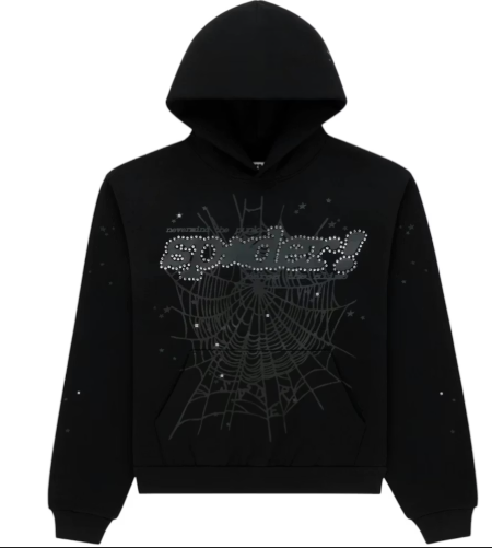 Sp5der Rhinestone Punk V2 Hoodie & Sweatpants Set Black