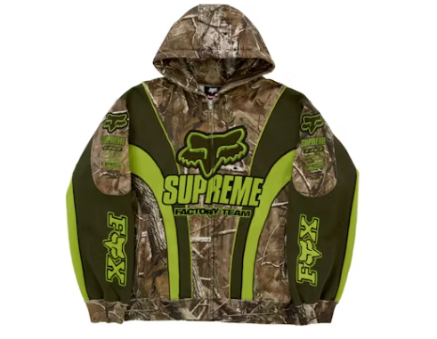 Supreme Fox Racing Zip Up Hooded Sweatshirt Realtree Hardwoods Camo
