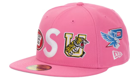 Supreme Mascots S Logo New Era 59Fifty Fitted Cap Pink