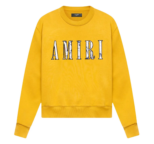 Amiri Paisley Core Logo Crew Gold