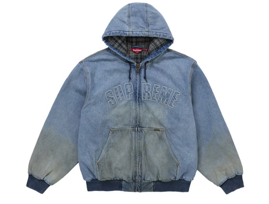 Supreme Reflective Arc Hooded Work Jacket Denim