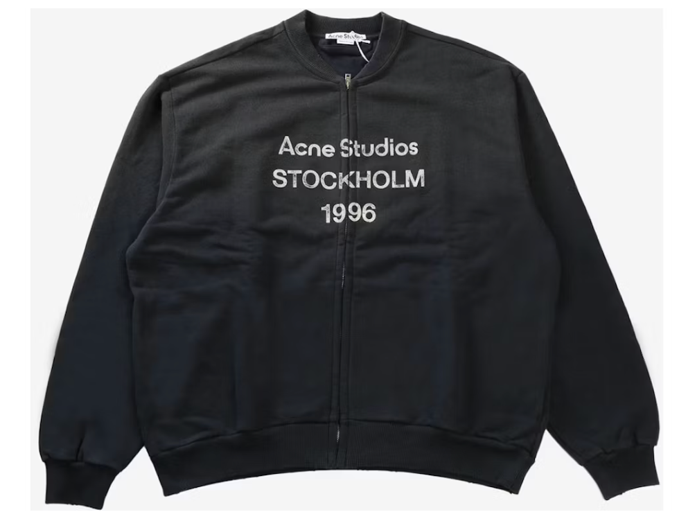 Acne Studios Zip Logo Sweater Black