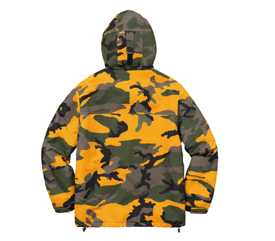 Supreme Hooded Logo Half Zip Pullover Yellow Camo