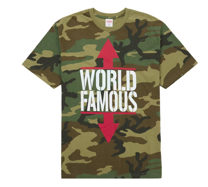Supreme World Famous Tee Woodland Camo