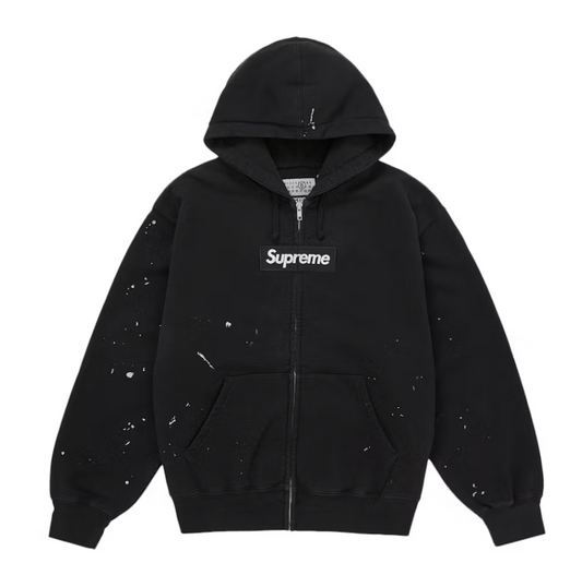 Supreme MM6 Maison Margiela Box Logo Zip Up Hooded Sweatshirt Black