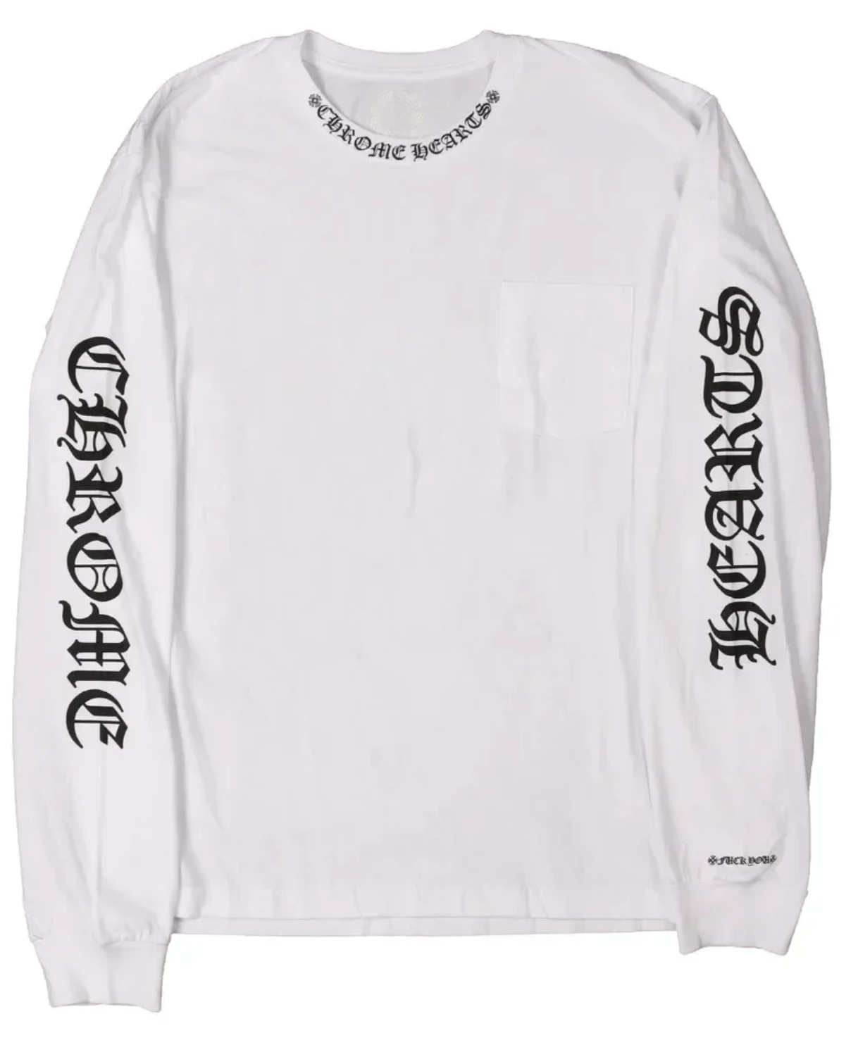 Chrome Hearts Neck Logo White Longsleeve Pocket Tee