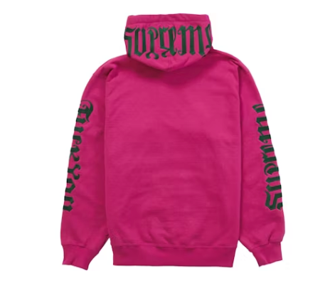 Supreme Ambigram Hooded Sweatshirt Raspberry