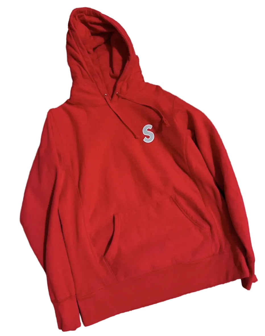 Supreme S Logo Hooded Sweatshirt Reflective Red
