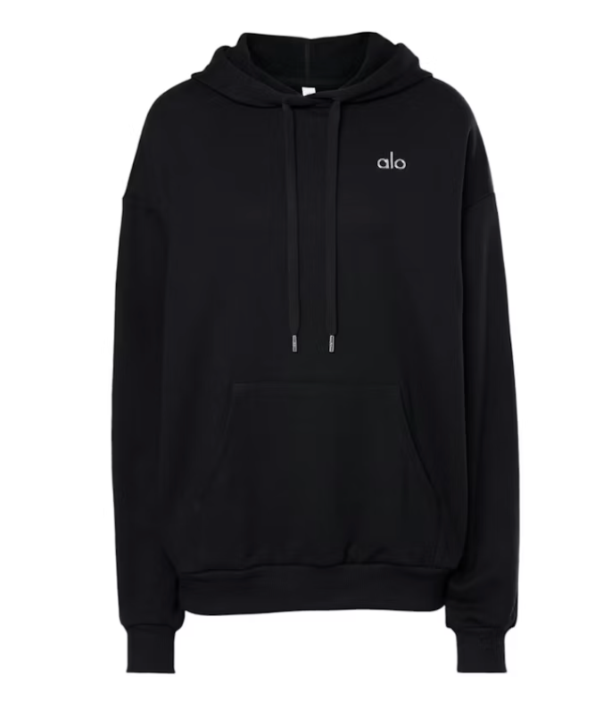 Alo Yoga Accolade Cotton-Blend Hoodie Black
