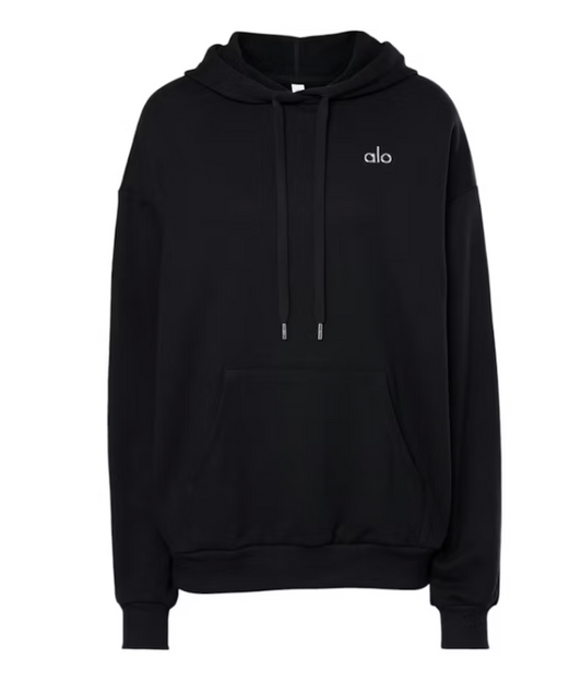 Alo Yoga Accolade Cotton-Blend Hoodie Black