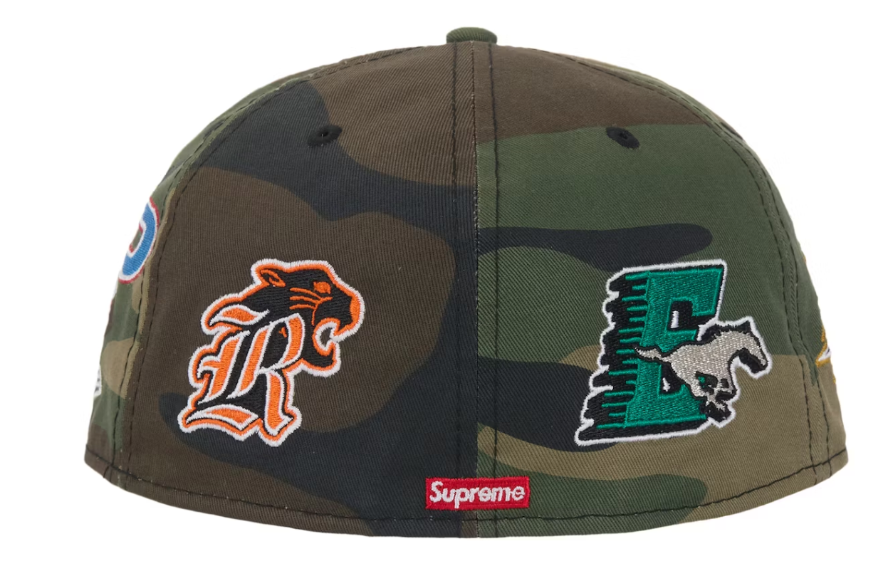 Supreme Mascots S Logo New Era 59Fifty Fitted Cap Woodland Camo