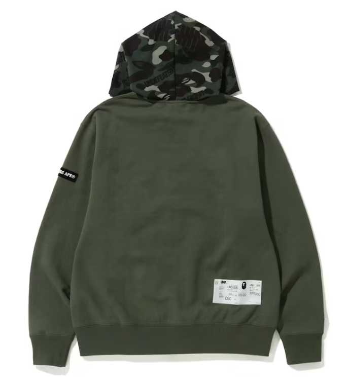 BAPE x Undefeated Color Camo Relaxed Zip Hoodie Green