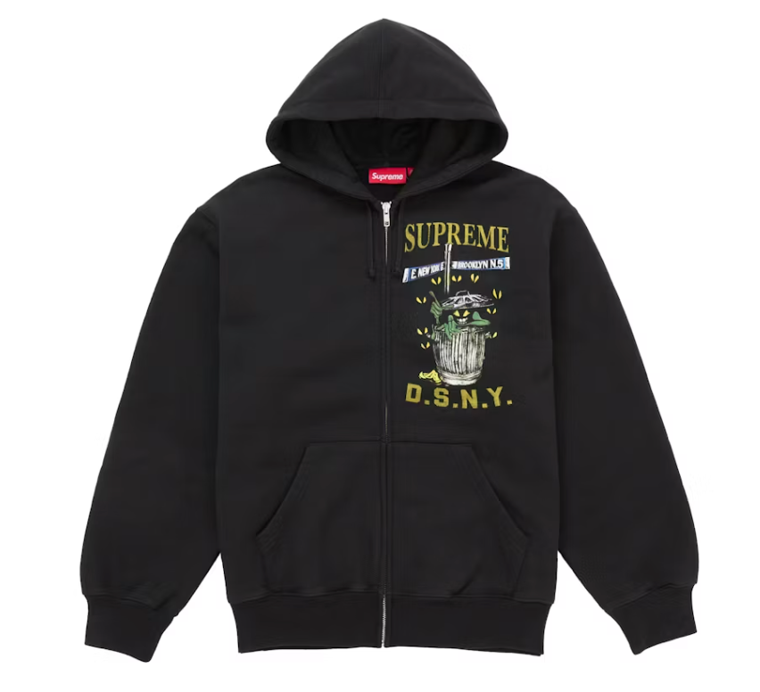 Supreme DSNY Zip Up Hooded Sweatshirt Black