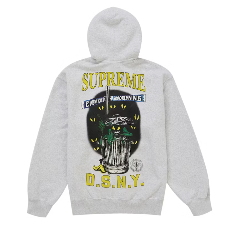 Supreme DSNY Zip Up Hooded Sweatshirt Heather Grey
