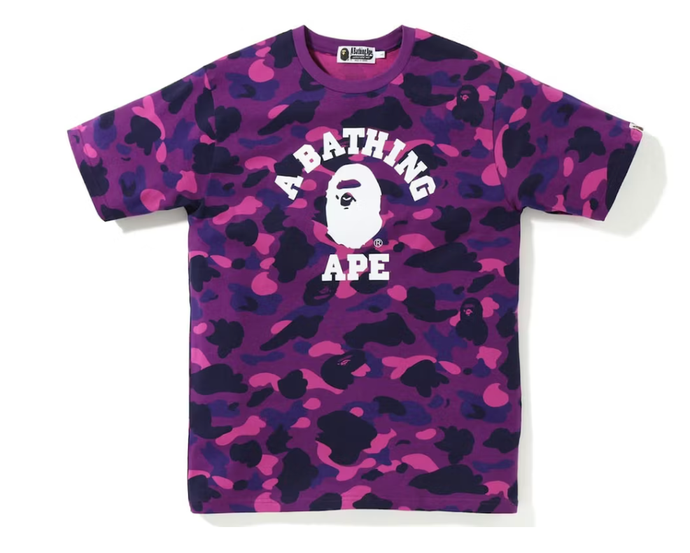 BAPE Color Camo College Tee Purple