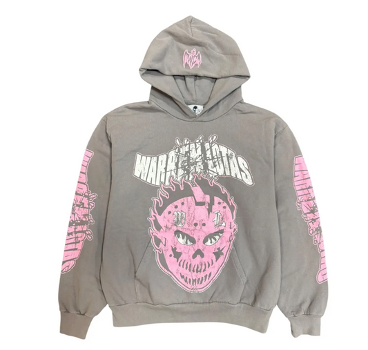 Warren Lotus Mask Logo Hoodie & Sweatpants Set Grey Pink