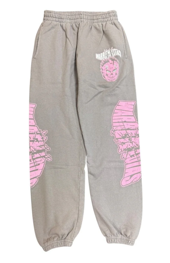 Warren Lotus Mask Logo Hoodie & Sweatpants Set Grey Pink