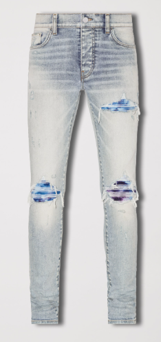 Amiri MX1 Tye Dye Patch Jeans Light Indigo
