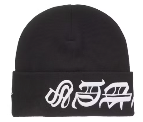 Supreme New Era Blackletter Beanie Black