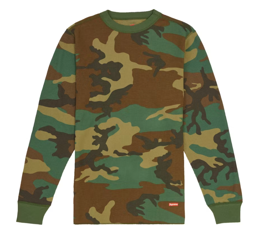 Supreme Hanes Thermal Crew (1 Pack) FW19 Woodland Camo