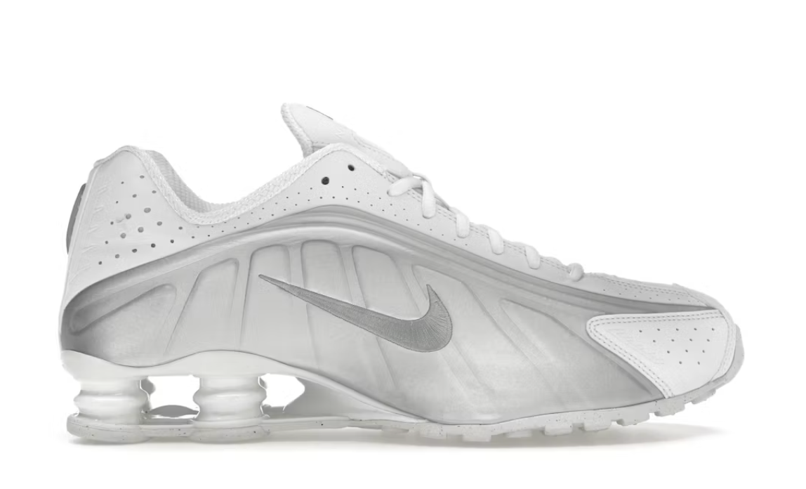 Nike Shox R4 White Bright Crimson Metallic Silver