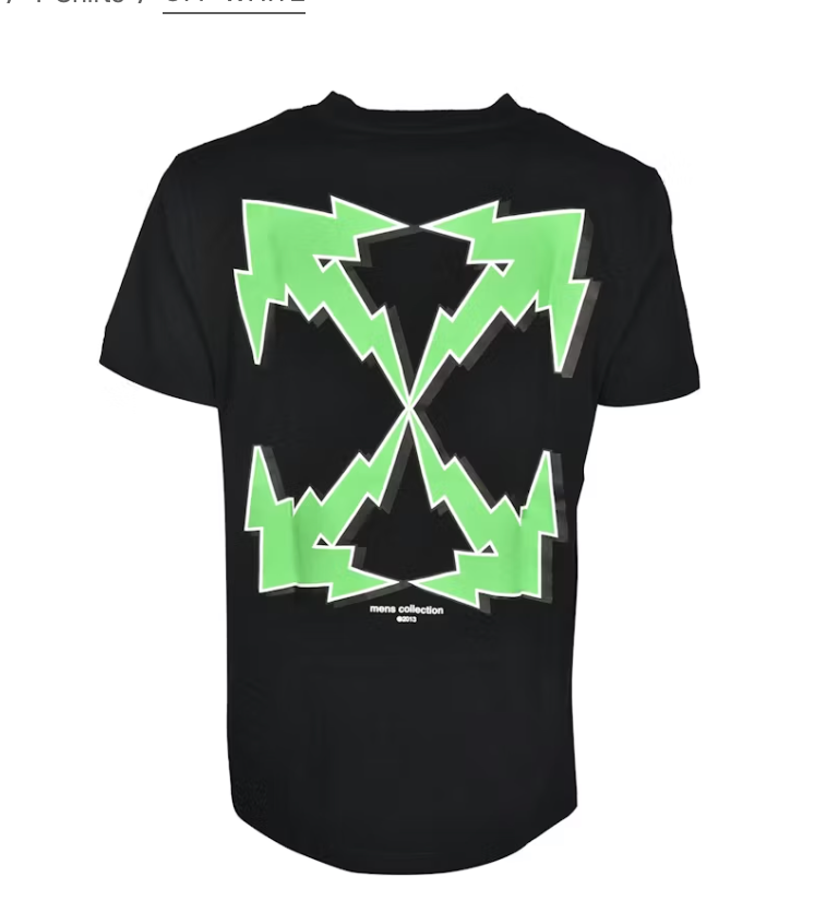 OFF-WHITE Slim Fit Bolt Arrows T-Shirt Black Green