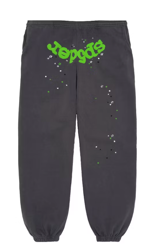 Sp5der Wait Web Hoodie & Sweatpants Slate Grey Set