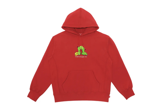 Supreme Don't Care Hooded Sweatshirt Burnt Red