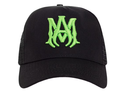 AMIRI Ma Logo Trucker Hat Black Green