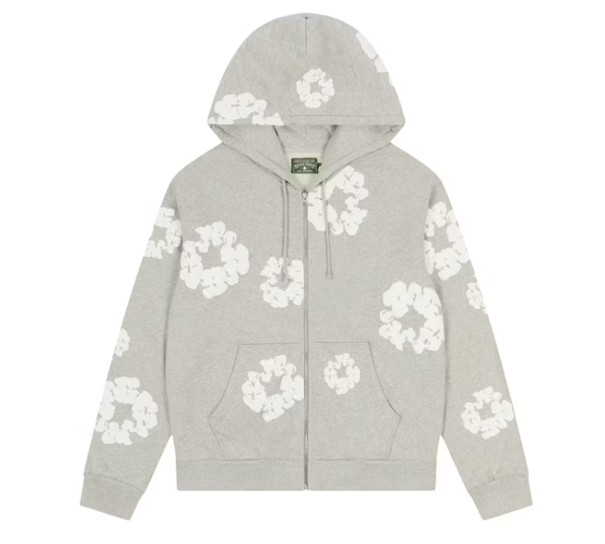 Denim Tears Cotton Wreath Zip Hoodie & Sweatpants Set Grey