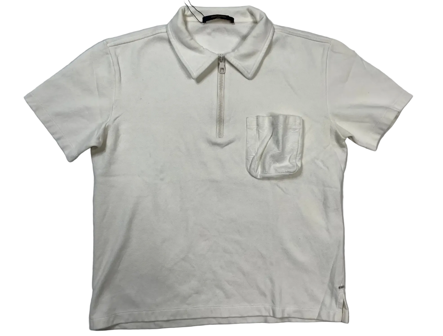 Louis Vuitton Quarter Zip Monogram Polo Shirt White