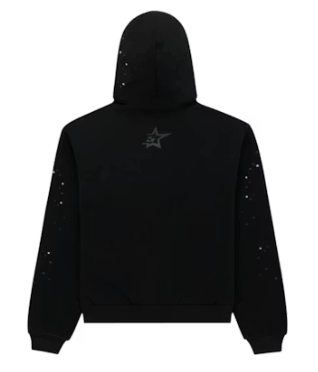Sp5der Rhinestone Punk V2 Hoodie Black