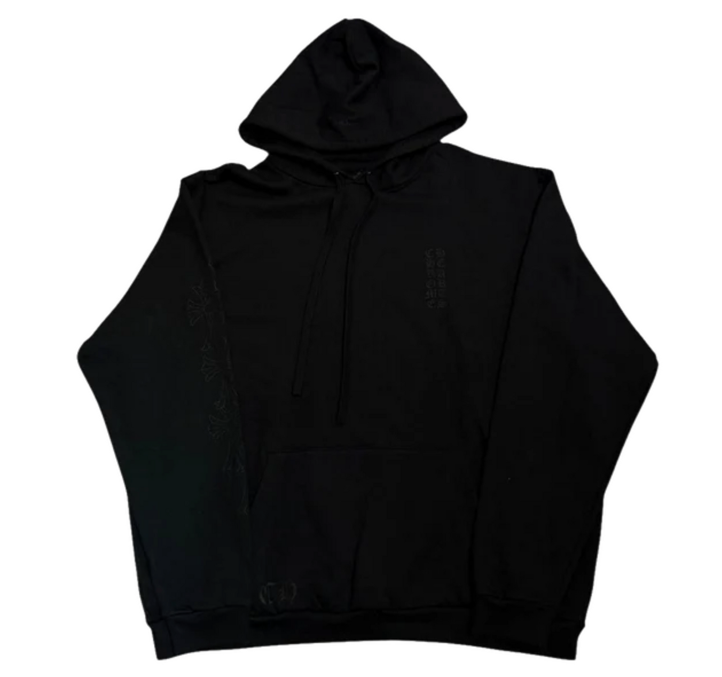 Chrome Hearts Miami Exclusive Cemetery Vertical Logo Hoodie Black